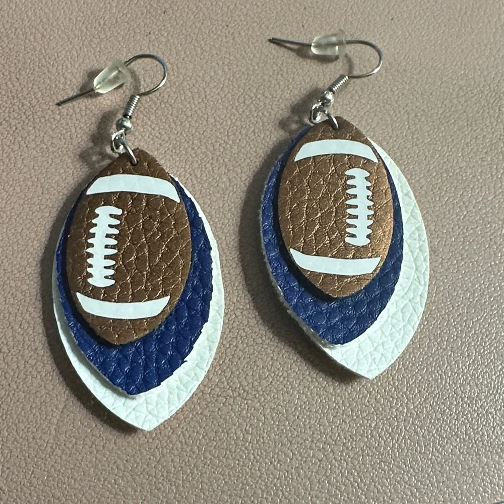 Football‎ Leather Earrings